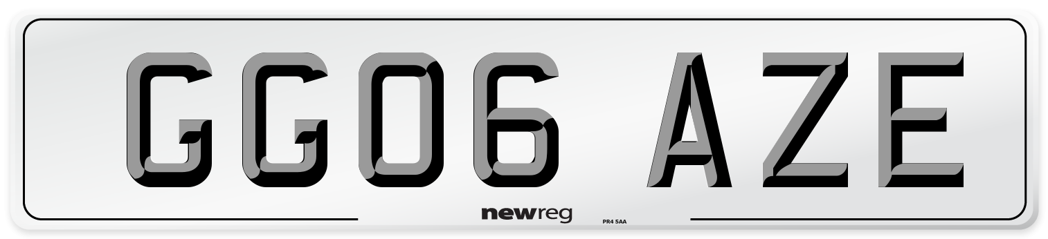 GG06 AZE Number Plate from New Reg